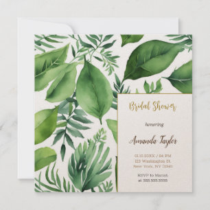 Florales Grün Minimal Calligraphy Brautparty Einladung