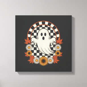 Florales Halloween-Geister-Boho-Herbst Leinwanddruck