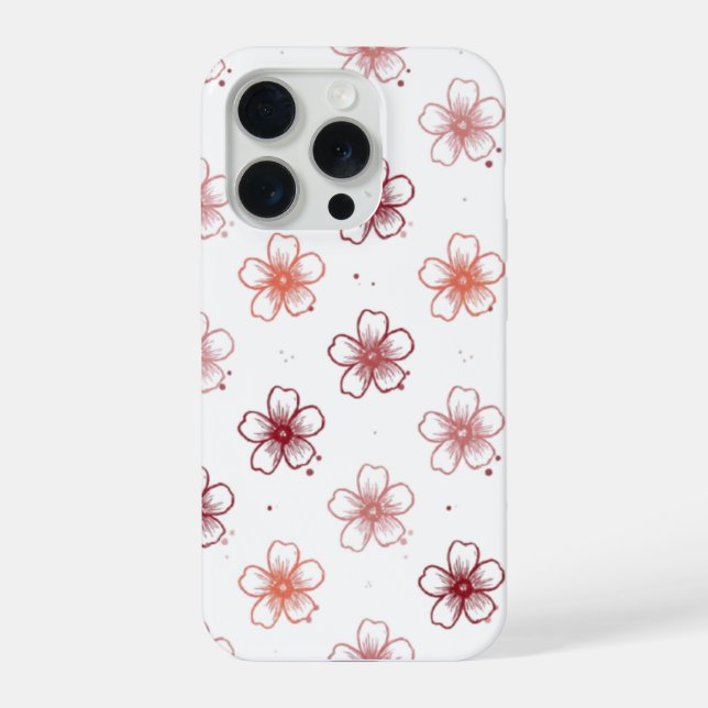 florales Handy Case iPhone 15 Pro Hülle (Rückseite)