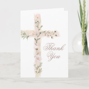 florales Heiligenkreuz religiöses Ereignis Danke Karte