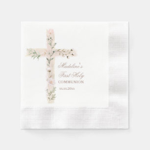 florales Heiliges Kreuz Erstkommunion Serviette