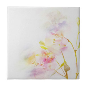 florales Hintergrundbild mit Aquarellblumen Fliese
