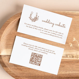 Florales Hufeisen QR-Code der Western-Hochzeitsw Begleitkarte