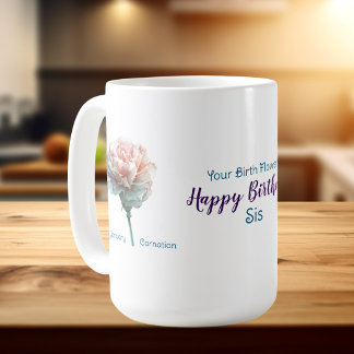 Florales Januar-Geburtsmonats-Schwester-Personaliz Kaffeetasse