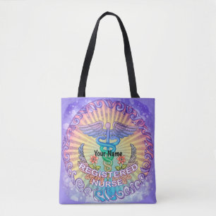 Florales Kaduceus RN Krankenschwester Tasche