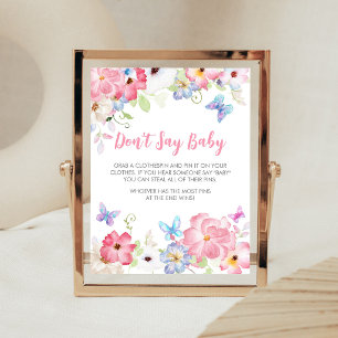 Florales Kleiner Schmetterling Sag Nicht Baby Schi Poster