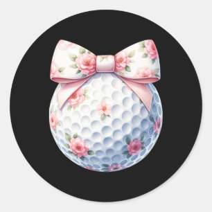 Florales Kokettenband Golfball Golfspiel Golfer Sp Runder Aufkleber