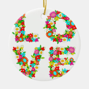florales Liebes Keramikornament