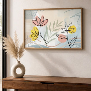 Florales minimalistisches Abstrakt Poster