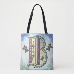 florales Monogramm B Tasche