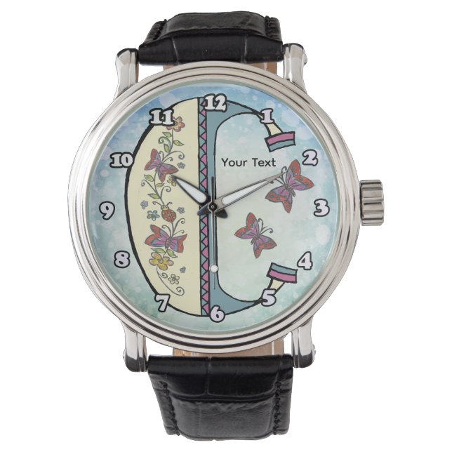 florales Monogramm C Armbanduhr (Vorderseite)