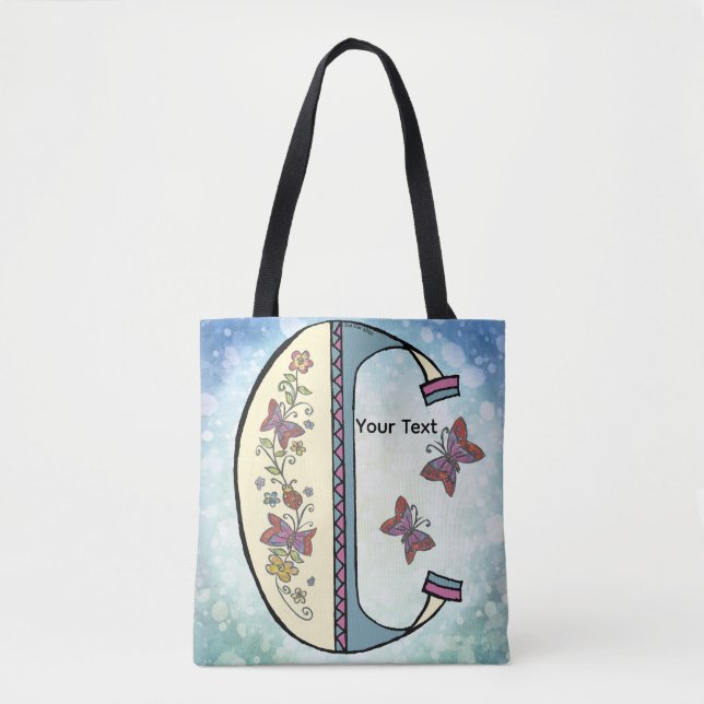 florales Monogramm C Tasche (Vorderseite)