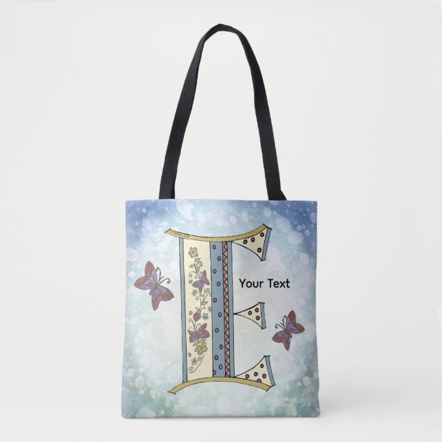 florales Monogramm E Tasche (Vorderseite)