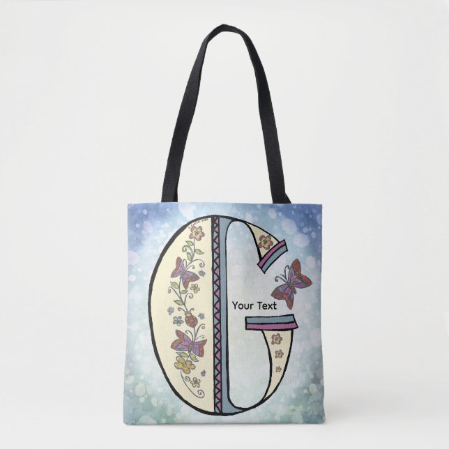 florales Monogramm G Tasche (Vorderseite)