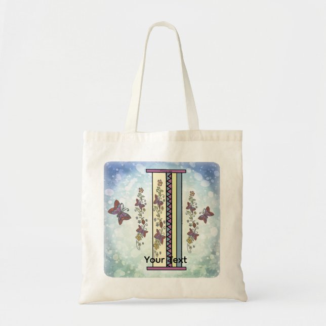 florales Monogramm I Tragetasche (Vorne)