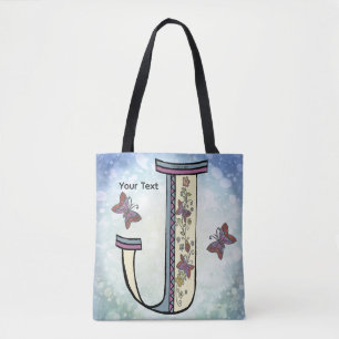 florales Monogramm J Tasche