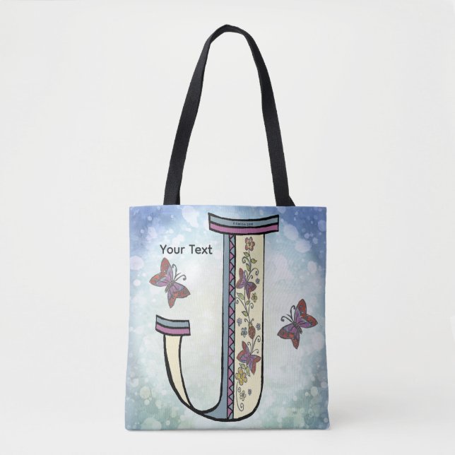 florales Monogramm J Tasche (Vorderseite)