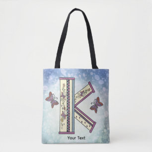 florales Monogramm K Tasche