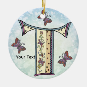 florales Monogramm Keramik Ornament