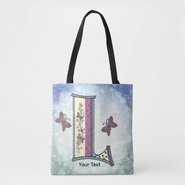 florales Monogramm L Tasche (Vorderseite)