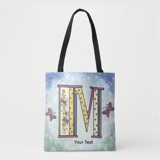 florales Monogramm M Tasche (Vorderseite)