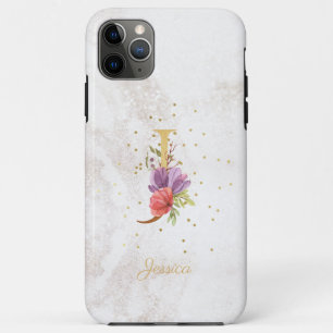 Florales Monogramm Namensinitiale J Buchstabe pers Case-Mate iPhone Hülle