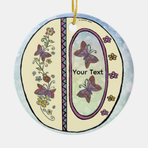 florales Monogramm O Keramik Ornament