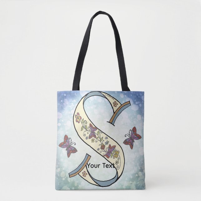 florales Monogramm S Tasche (Vorderseite)