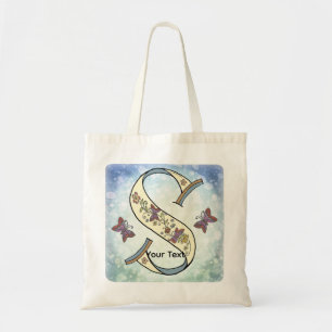 florales Monogramm S Tragetasche