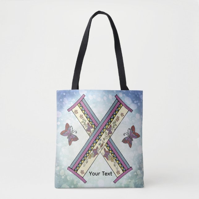florales Monogramm X Tasche (Vorderseite)