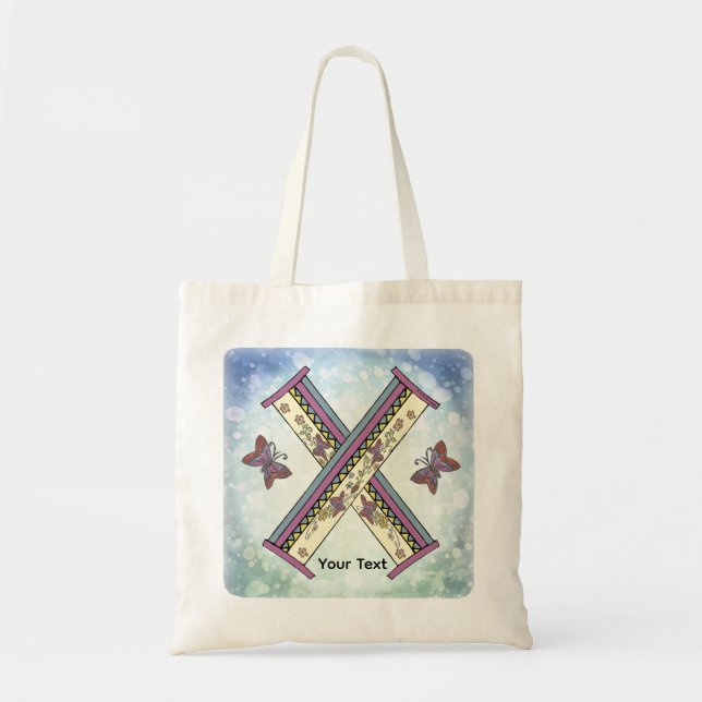 florales Monogramm X Tragetasche (Vorne)