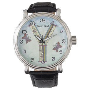 florales Monogramm Y Armbanduhr