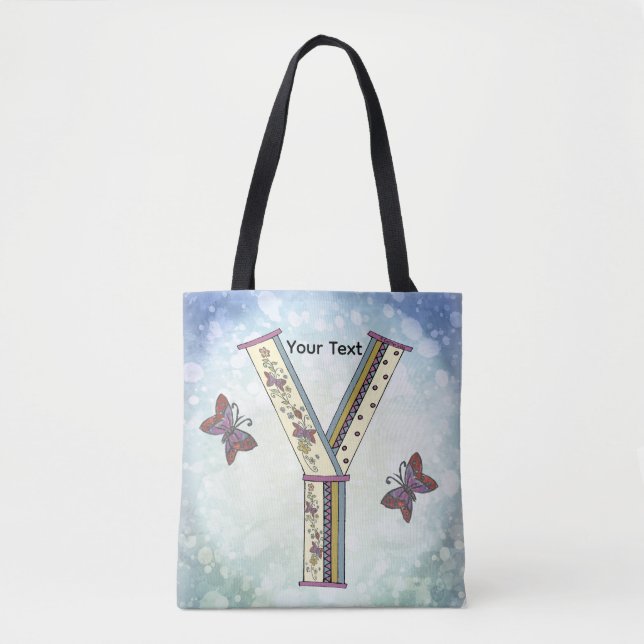 florales Monogramm Y Tasche (Vorderseite)