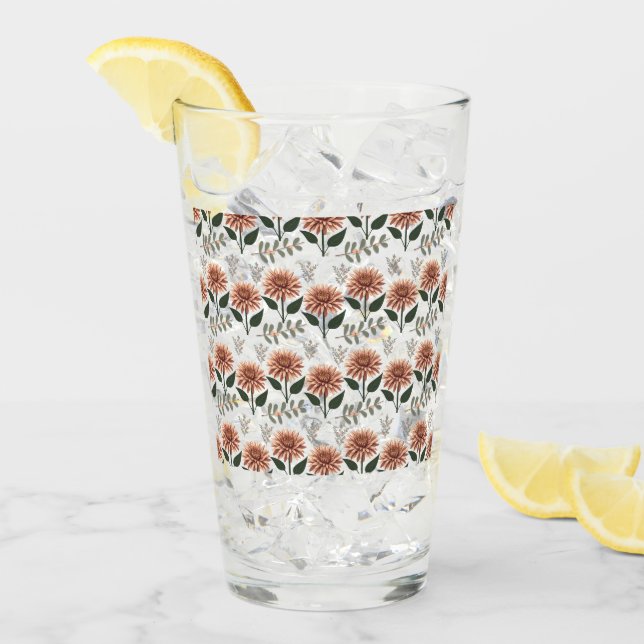 Florales Muster mit Dahlien Glas (Vorderseite Ice)