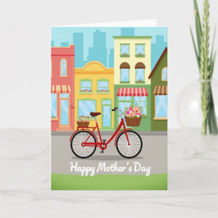 Florales Muttertagsfahrradkarte Karte