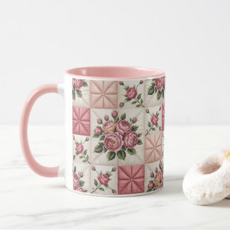 Florales nahtloses Muster, Rosen nahtloses Muster Tasse