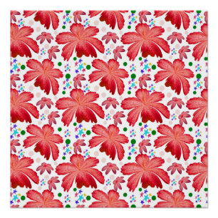 Florales nahtloses Muster Wasserfarben-Blumendes Poster