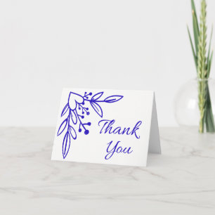 Florales Navy Blau Kobalt Danke Herz Hochzeit