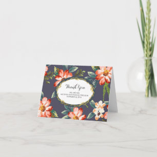 florales Navy-Gold Hochzeit Danke
