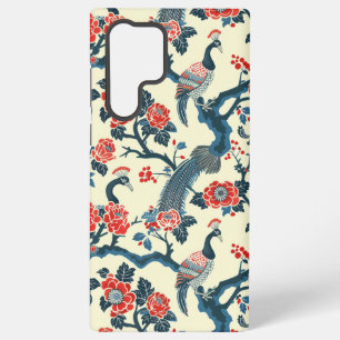 Florales Orientalisches Pfau-Japandi-Design Samsung Galaxy Hülle