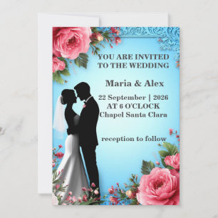 ✨ Florales Paar Einladung Für Hochzeit Verwendung