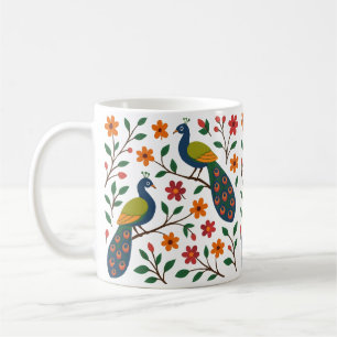 Florales Pfau-Harmonie Kaffeetasse