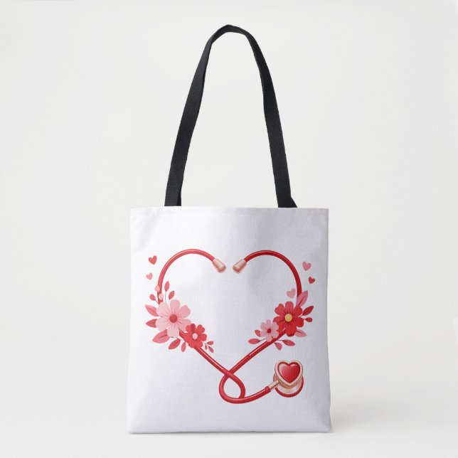 Florales Pflegestethoskop Tasche (Vorderseite)