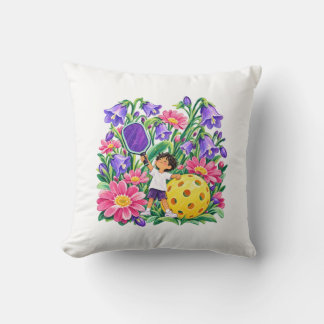 Florales Pickleball-Spieler-Geschenk in Lila Rosa  Kissen