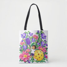 Florales Pickleball-Spieler-Geschenk in Lila Rosa 