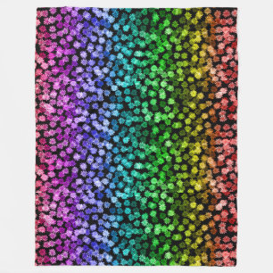 florales Pride Schwarz Regenbogen-Decke Fleecedecke