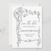 Florales Rahmen Save-the-Date-Hochzeitsankündigung