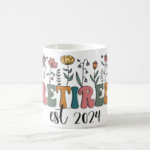 Florales Rentner-Dasein Rentnerin Est. 2024 Wildbl Kaffeetasse