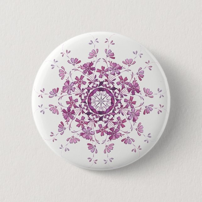 florales retro lila Element Button (Vorderseite)