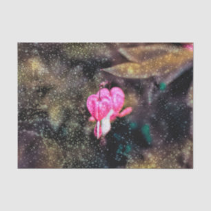 Florales Rosa Gold Glitter Textur Blutende Herzen Seidenpapier